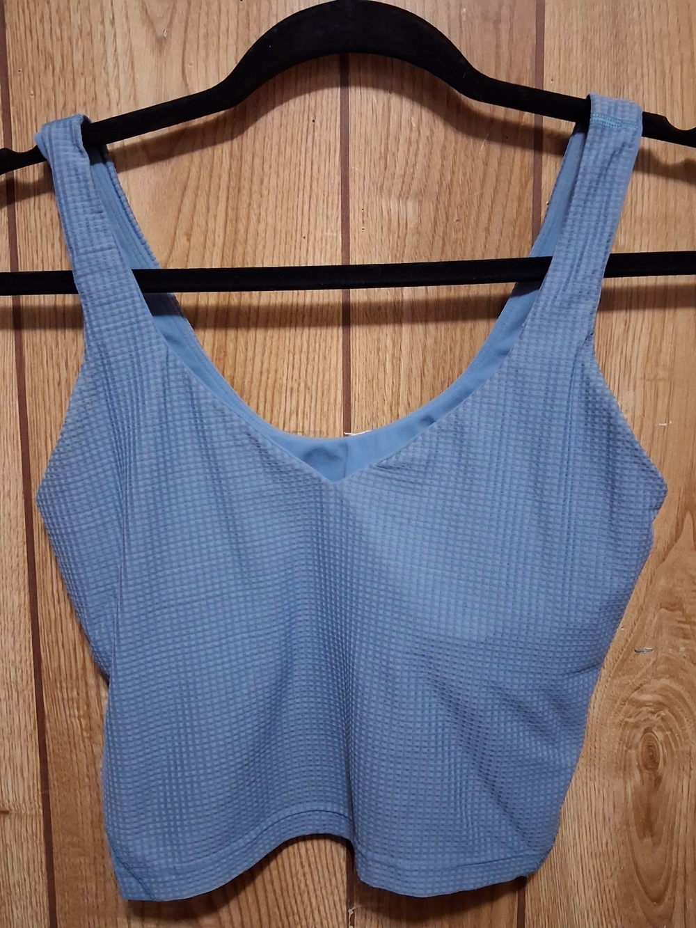 Lululemon Scoop Neck Yoga Tank Grid Texture Size 8 Utility Blue Versatile Active